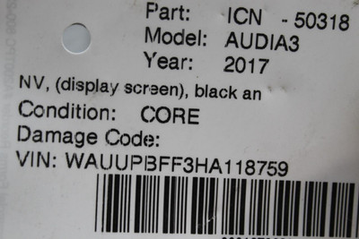 Info-GPS-TV Screen Display Screen Fits 15-17 AUDI A3 41019 8V0857273P