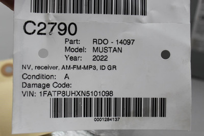 Audio Equipment Radio Receiver AM-FM-MP3 Fits 2021-2023 FORD MUSTANG OEM #43387 LR3T-18D832-EH