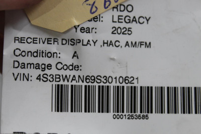 Audio Equipment Radio Fits 2025 SUBARU LEGACY OEM #43269 86271AN55B
