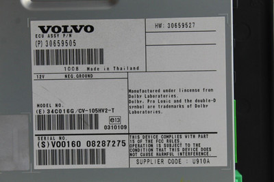 Audio Equipment Radio S60 Amplifier Fits 2012-2016 VOLVO 60 SERIES OEM #43665 360112536, 360135560, 36013556, 36012387, 36002112