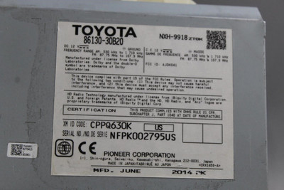 Audio Equipment Radio Receiver P10636 Face ID Fits 2014 LEXUS GS350 OEM #43928 86130-30B20, 8680430050, P10636, 8680430050
