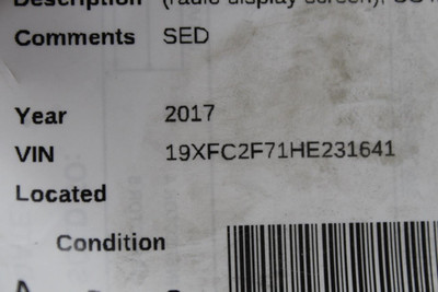 Audio Equipment Radio Receiver Sedan EX Fits 2017 HONDA CIVIC OEM #44022 39101TBAA31, 39101TBAA31, 39100TBAA31