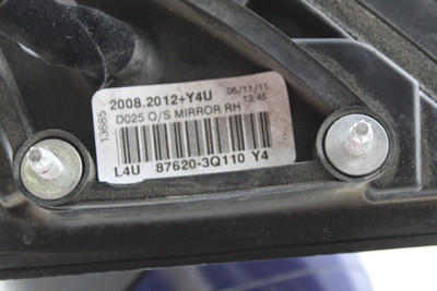 Right Passenger Side Blue Door Mirror Power Fits 11-14 HYUNDAI SONATA OEM #44079 876203Q110, 876203Q110, 876203Q110