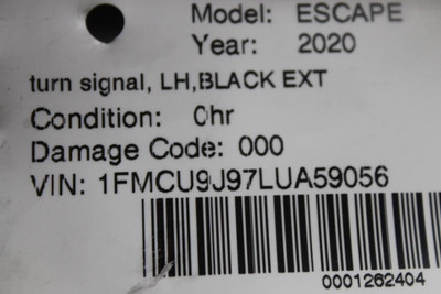 Left Driver Side View Black Door Mirror Fits 2020 FORD ESCAPE OEM #44360 LJ6Z17D743CAPTM, LJ6Z17683CB