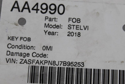 ALFA-ROMEO STELVIO 2018 KEY Fob/Remote OEM 44302