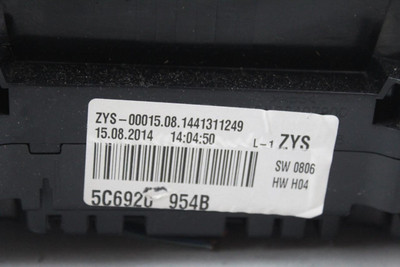 Speedometer Cluster Multifunction Display MPH 2015-17 VOLKSWAGEN JETTA OEM 44544 5C6920954B, 5C6920954B