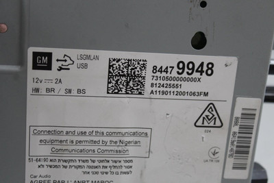 Audio Equipment Radio Fits 2018-2019 CHEVROLET SONIC OEM #44542 84610604, 84610604, 84479948, 84409085, 84405604