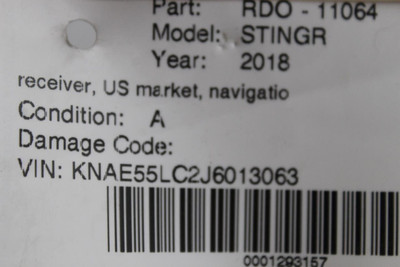 Audio Equipment Radio Receiver With Navigation Fits 2018 KIA STINGER OEM #44755 96560J5750FHV, 96560J5750FHV