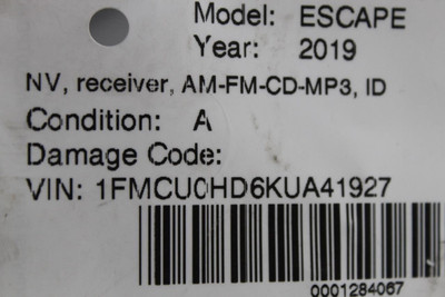 Audio Equipment Radio Receiver AM-FM-MP3 Fits 2015-2019 FORD ESCAPE OEM #44862 GJ5Z18C869KA, GJ5T19C107KA