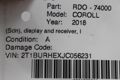 Audio Equipment Radio Display And Receiver Fits 2017-19 TOYOTA COROLLA OEM 44872 8614002520, 8614002521, 8614002521, 8614002520