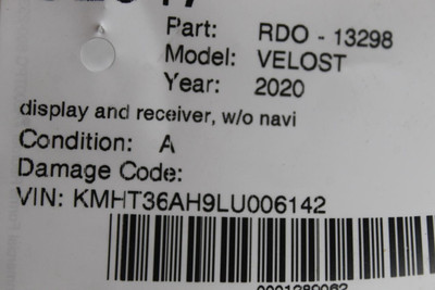 Audio Equipment Radio Display And Receiver Fits 19-22 HYUNDAI VELOSTER OEM 44814 96170K9510MPP, 96170K9510MPP
