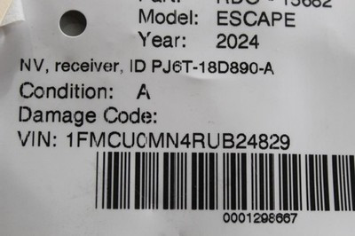 Audio Equipment Radio Receiver ID PJ6T-18D890-AA Fits 23-24 ESCAPE 44936 PJ6Z18C869B, PJ6T18D890AM, PJ6T18D890AD