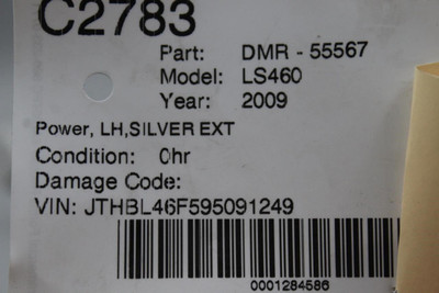 Silver Driver Left Side View Mirror Power Fits 2007-2009 LEXUS LS460 #45024 8794050511B0