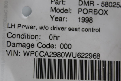 Left Driver Side Black Door Mirror Power Fits 1997-04 PORSCHE BOXSTER OEM #45042 99673121904G2L, 99673121900G2L, 99673103503