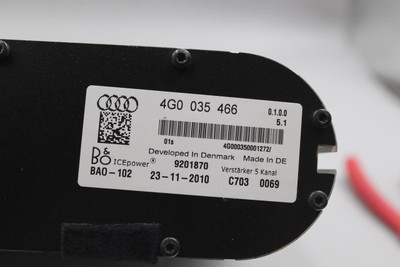 Audio Equipment Radio Amplifier Trunk Opt 8RF Master 2012-2015 AUDI A7 OEM 45101 4G0035466, 4G0035465
