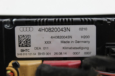 Temperature Control Front With Heated Seats Fits 15-18 AUDI A8 36149 4H0820043N high resolution2