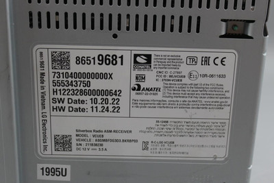 2024 CHEVROLET ENCORE GX RADIO RECEIVER VCU VIRTUAL COCKPIT MODULE UNIT #36066 86519681 high resolution2