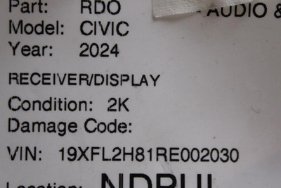 Audio Equipment Radio Display Screen And Receiver 2022-23 HONDA CIVIC OEM #36102 8A100-T20-A23-M1 high resolution2