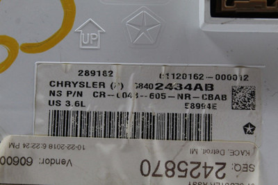 Speedometer Cluster MPH Black Chrome Bezel 37K Miles 2019 DODGE DURANGO #36532 68402434AB high resolution2