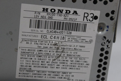 Audio Equipment Radio US Market Receiver Assembly Base 2014-2015 ACURA ILX 45420 39100TX6A01RM, 39100TX6A01CP, 39171TX6A21