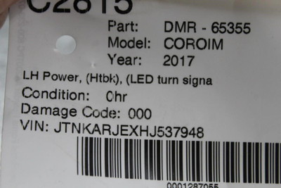 Left Driver Side Silver Door Mirror Power Fits 17-18 TOYOTA COROLLA IM OEM 45465 8174052050, 8174052050, 8794533020C1, 8794533020C1