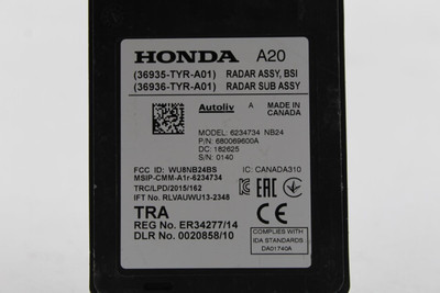 Driver Camera/Projector Radar Unit Rear Bumper Mounted 19-20 ACURA MDX OEM 33352 36936-TYR-A01, 36936-TYR-A01 high resolution2