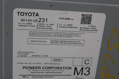 Audio Equipment Radio Display And Receiver 2018-2019 TOYOTA HIGHLANDER OEM 45681 861400E231, P11816, 861400E231