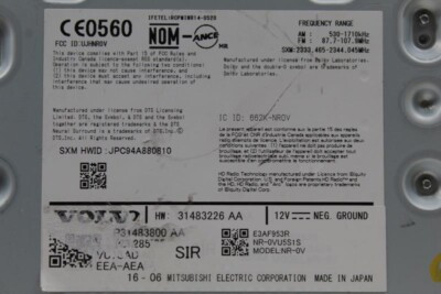 Audio Equipment Radio Receiver Fits 2016-2020 VOLVO S90 OEM #32998 31483226AA, 31483800