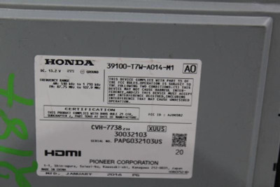 Audio Equipment Radio Receiver US Market EX Fits 2016 HONDA HR-V OEM #29931 39100-T7W-A014-M1 high resolution2