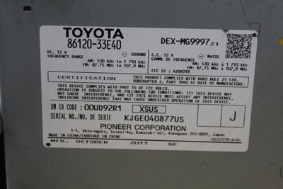 Audio Equipment Radio Receiver Fits 2010-2012 LEXUS ES350 OEM #46046 8612033E40, P1869, 8612033E40