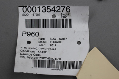Speedometer Cluster 111K 180 MPH Adaptive Cruise 17 VOLKSWAGEN TOUAREG OEM 46058 7P6920983MX, 7P6920983MX