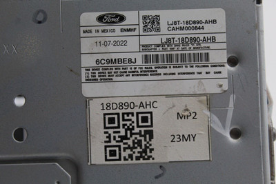 2023 Ford MACH-E LJ8T-18D890-AHB Audio Equipment Radio Receiver OEM #46185 LJ8T-18D890-AHB