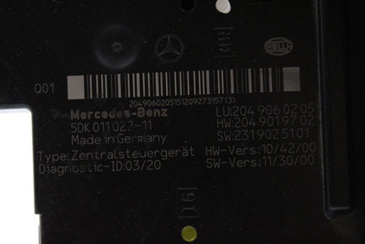 Chassis ECM 204 Type Lamp C250 Fits 2013 MERCEDES C-CLASS OEM #46160 5DK01102211
