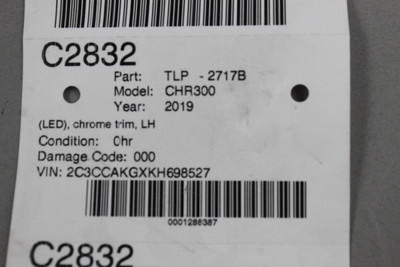 Left Driver Tail Light Chrome Trim Fits 2015-2023 CHRYSLER 300 OEM #46139 68400325AA, 68400325AA