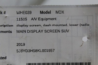 Info-GPS-TV Screen Display Dash Mounted Upper Fits 2020 ACURA MDX OEM #46357 39810TZ5A31, 39810TZ5A31