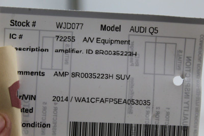 Audio Equipment Radio Fits 2013-2017 AUDI Q5 OEM #46559 8R0035223H, 8R0035223H