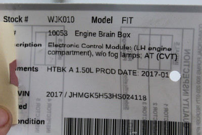 Engine ECU ECM Electronic Control Module Automatic CVT 2017 HONDA FIT OEM #46554 37820-5R7-D62
