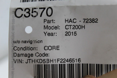 Temperature Control Without Navigation Fits 2014-2017 LEXUS CT200H OEM #46584 5591276020, 5590576130