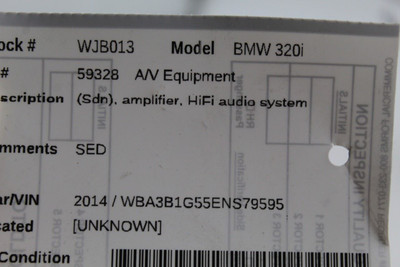 Audio Equipment Radio Amplifier Hifi Audio System Fits 12-15 BMW 320i OEM #46596 65129334716, 65129334716, 65129312454, 65129312447