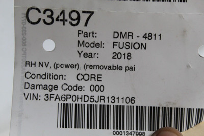 Right Passenger Side Red Door Mirror Power Fits 2016-2020 FORD FUSION OEM #46634 FS7Z17682B