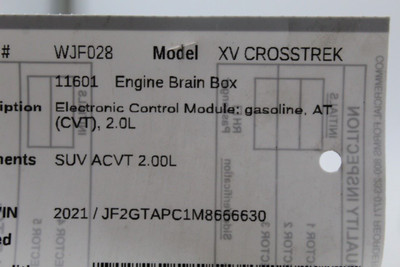 Engine ECU ECM Electronic Control Module Fits 2021 SUBARU CROSSTREK OEM #46660