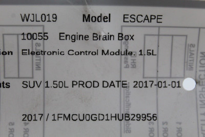 Engine ECU ECM Electronic Control Module 1.5L Fits 2017-19 FORD ESCAPE OEM 46647 FV6A-12B684-AB
