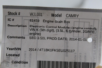 Engine ECU ECM Electronic Module Engine Control 2012-2014 TOYOTA CAMRY OEM 46641 89661-06K42