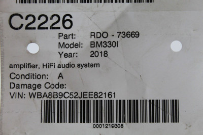 Audio Equipment Radio Wagon Amplifier Fits 2017-2019 BMW 330i OEM #46637 65129387658, 65129390447, 65129387658