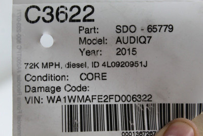 Speedometer 72K Miles MPH Fits 2013-2015 AUDI Q7 OEM #46836 4L0920985Q, 4L0920985Q