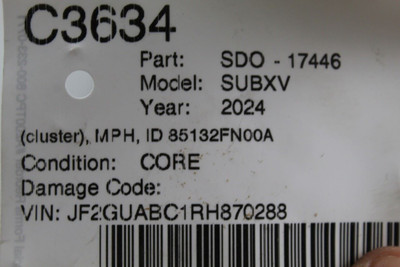 Speedometer Fits 2024 SUBARU CROSSTREK OEM #46858 85132FN101