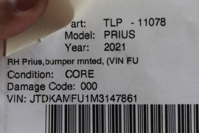 Right Passenger Tail Light Prius Fits 2019-2022 TOYOTA PRIUS OEM #46879 8145747020, 8145747020