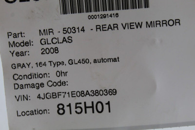 Rear View Mirror 164 Type GL450 With Phone 2007-2012 MERCEDES GL-CLASS #46936 1648104117