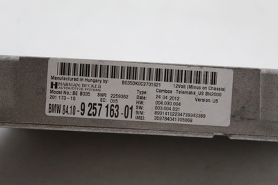 Chassis ECM Communication Telematics Control Unit Fits 2010-13 BMW X5 OEM #46926 84109257163