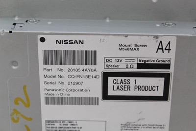 Audio Equipment Radio Receiver Am-fm-cd Player 2015-2017 NISSAN QUEST OEM #27556 281854AY0A high resolution2